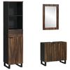 vidaXL Ba&eth;herbergismublasett 3 pcs Valn&oacute;ttur Br&uacute;nn Samsettur vi&eth;ur