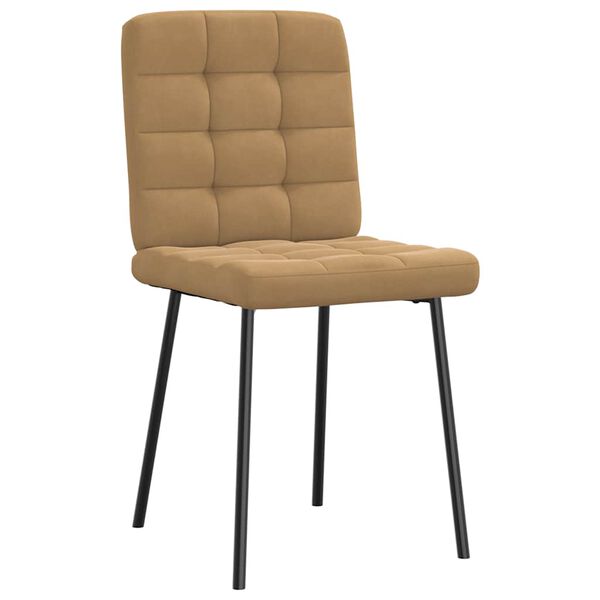 vidaXL bor&eth;stofust&oacute;lar 6 stk Brown Velvet