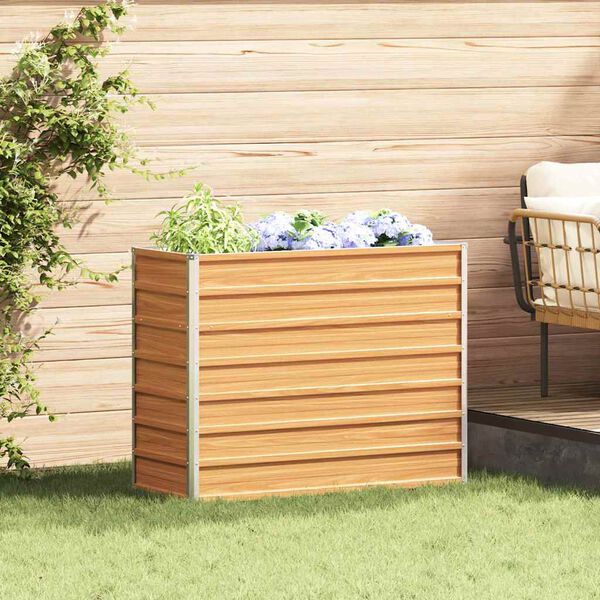 vidaXL Upphækkað Blómaker 100x40x77 cm Sinkhúðað Stál Silfur