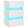 vidaXL LED N&aacute;ttbor&eth; H&aacute;glans Hv&iacute;tt 45x35x67 Samsettur Vi&eth;ur