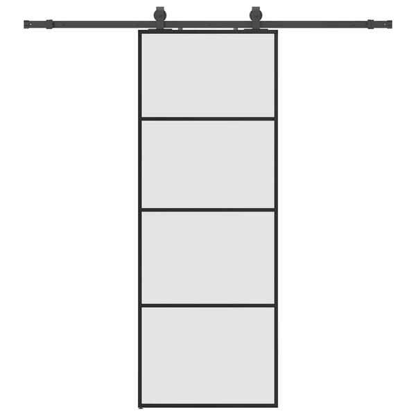 vidaXL Rennihur&eth; me&eth; v&eacute;lb&uacute;na&eth;arsetti Svart 76x205 cm ESG Gler