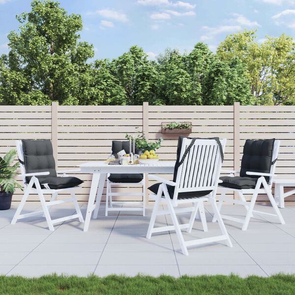 vidaXL St&oacute;lsessur me&eth; L&aacute;gu Baki 4 stk. Reykgr&aacute;ar Oxfordefni