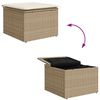 vidaXL Gar&eth;s&oacute;fa sett me&eth; p&uacute;&eth;i 8 pcs Beige og krem p&oacute;l&yacute;rattan