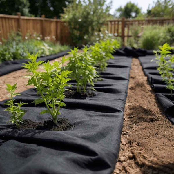 vidaXL Jar&eth;vegsd&uacute;kur Himna Svartur 1x10 m P&oacute;l&yacute;ester Trefjar