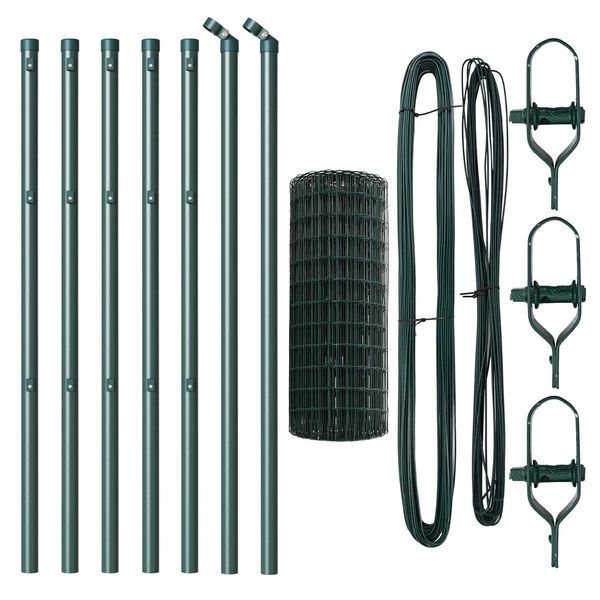 vidaXL Gir&eth;ing me&eth; p&oacute;st Gr&aelig;nn 0,4 x 10 m St&aacute;l og PVC