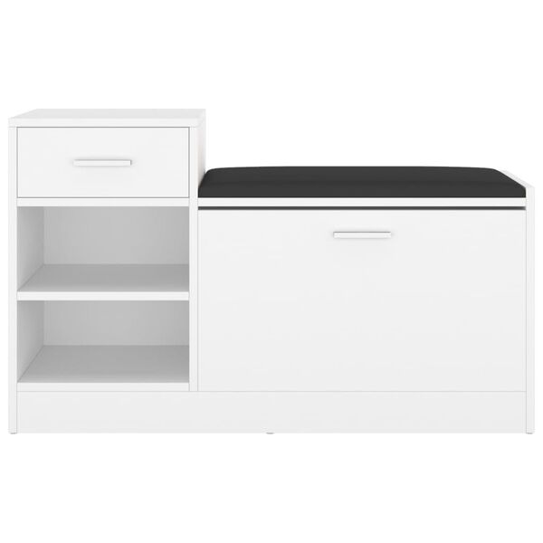 vidaXL Skóbekkur Hvítur 94,5x31x57 cm Samsettur Viður