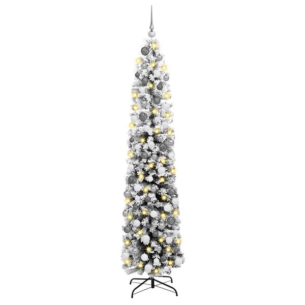 vidaXL Gervi j&oacute;latr&eacute; me&eth; 300 LED Gr&aelig;nn 180 cm PVC, st&aacute;l og plast