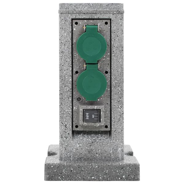 vidaXL Útifjöltengi með Ljósnema Stólpi Plast