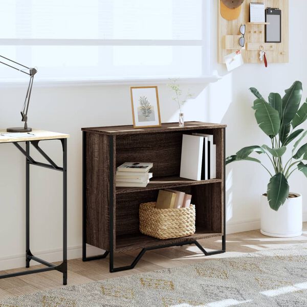 vidaXL B&oacute;kask&aacute;pur Br&uacute;n Eik 80x31x74,5 cm Samsettur Vi&eth;ur