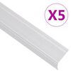vidaXL L-laga Tr&ouml;ppunef 5 stk. &Aacute;l 100 cm Silfurlitu&eth;
