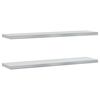 vidaXL Vegghillur 2 stk. 100x23,5 cm Silfurlita&eth; Ry&eth;fr&iacute;tt St&aacute;l