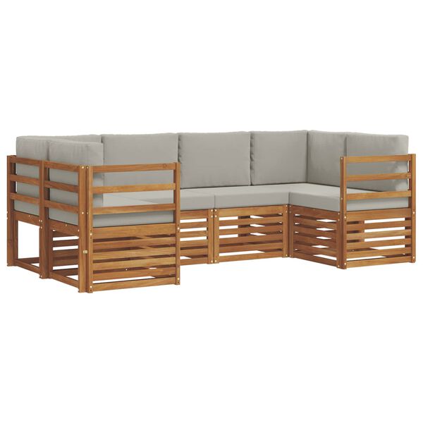 vidaXL S&oacute;fasett 6 pcs N&aacute;tt&uacute;rulegt og Lj&oacute;st Gr&aacute;tt Hrein akas&iacute;utr&eacute;