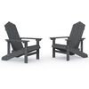 vidaXL Adirondack Gar&eth;st&oacute;lar 2 stk. HDPE Reykgr&aacute;ir