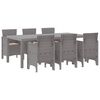 vidaXL Gar&eth;ur bor&eth;sett 7 pcs Lj&oacute;sgr&aacute;r P&oacute;l&yacute;pr&oacute;p&yacute;len