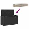 vidaXL Útigeymslubekkur með púða Svartur 100 cm Poly Rattan