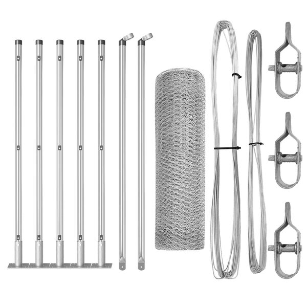 vidaXL Gir&eth;ingarp&oacute;stur Silfur 10 x 0,6 m (25 mm net) St&aacute;l