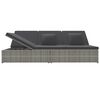 vidaXL Breytanlegur Sólbekkur með sessum Pólýrattan Dökkgrár