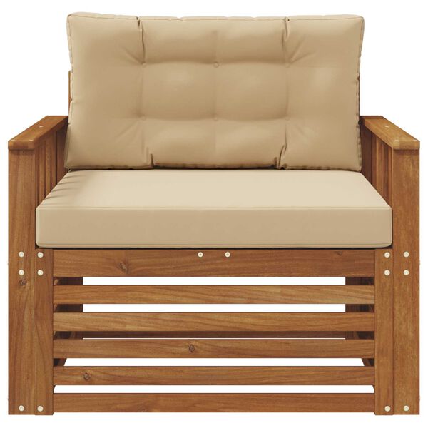 vidaXL &Uacute;ti s&oacute;fasett Solid Akas&iacute;uskei&eth; og P&oacute;lyester N&aacute;tt&uacute;rulegur