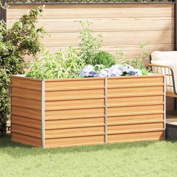 vidaXL Upphækkaður Garðkassi 160x80x77 cm Sinkhúðað Stál Silfurlitað