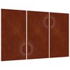 vidaXL Gar&eth;veggskreytingar 3 stk. 105x55 cm Corten St&aacute;l S&oacute;larmynstur