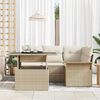 vidaXL Gar&eth;s&oacute;fa sett me&eth; p&uacute;&eth;i 5 pcs Drapplita&eth;ur Poly rattan