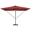 vidaXL Roma Parasol Rauður 286 x 285 x 270 cm Aluminum og pólyester