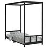 vidaXL Barnar&uacute;mgrind Sv&ouml;rt 90x200 cm cm Gegnheil Fura
