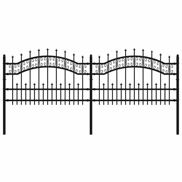 vidaXL Gar&eth;gir&eth;ing me&eth; spj&oacute;ttoppi svart 240x75 cm duftlakka&eth; st&aacute;l