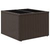 vidaXL garðborð með glerplötu Brún 55x55x37 cm Poly Rattan