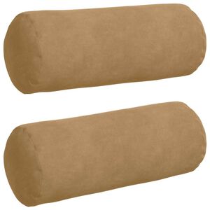 vidaXL Bolster P&uacute;&eth;ar 2 pcs Br&uacute;nn &Oslash; 15 x 40 cm Korduroy efni