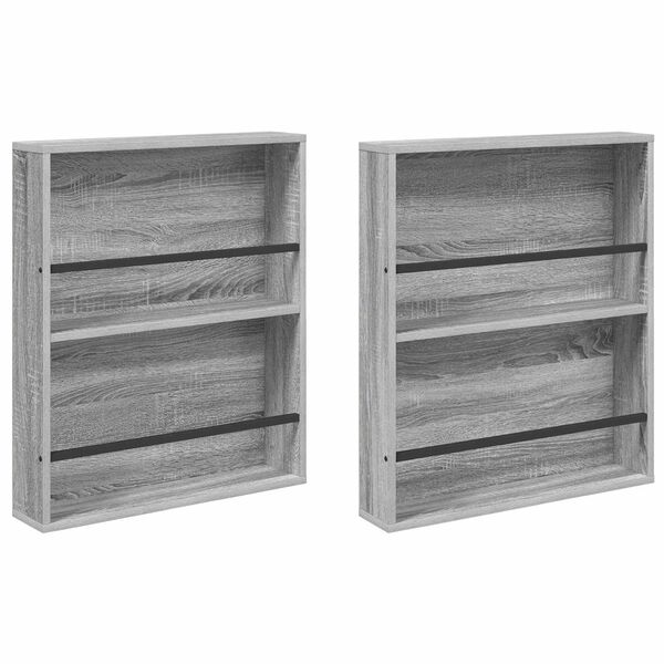 vidaXL T&iacute;marit Hillur me&eth; hillu 2 pcs Gr&aacute;r Sonoma 60 x 12 x 70 cm