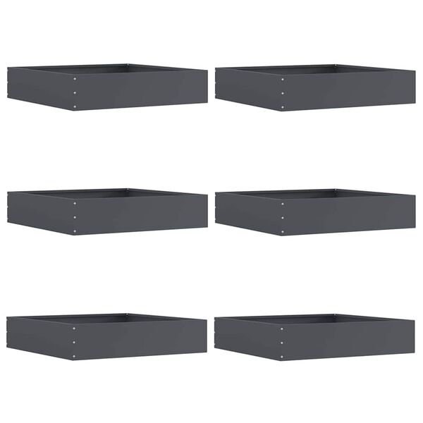 vidaXL Gar&eth;ja&eth;ar 6 pcs Antras&iacute;t 60 x 60 x 13 cm St&aacute;l