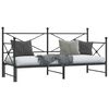vidaXL Daybed me&eth; r&uacute;llu &aacute;n d&yacute;nu Svartur 90x200 cm St&aacute;l