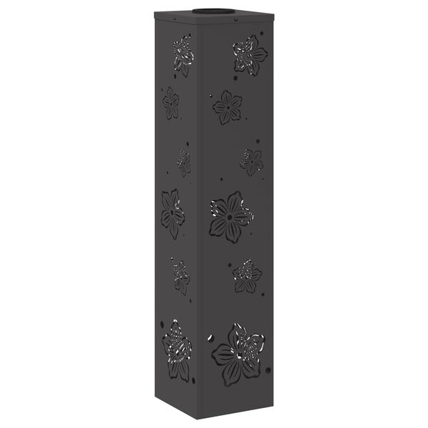 vidaXL S&oacute;lar LED st&iacute;gslj&oacute;s 2 pcs Svartur Kaldvalsa&eth;ur st&aacute;lar