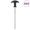 vidaXL Tjaldh&aelig;lar 24 stk. 17 cm &Oslash;7 mm Galvanh&uacute;&eth;a&eth; St&aacute;l