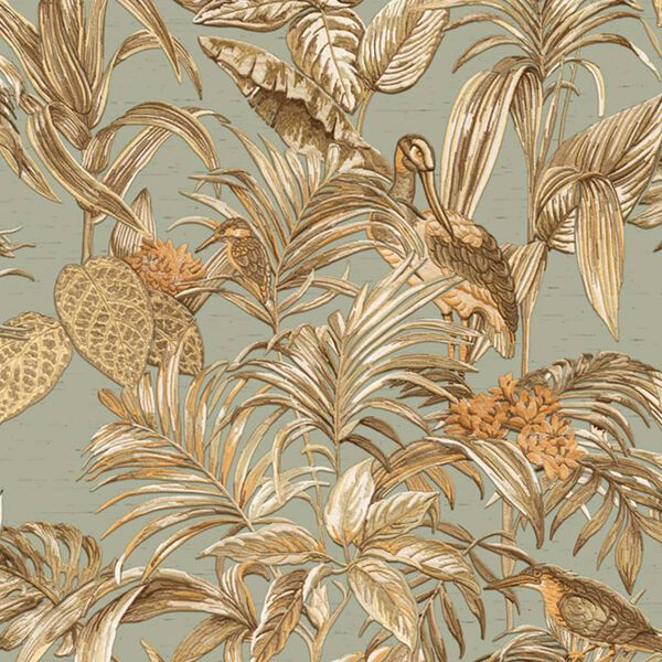 DUTCH WALLCOVERINGS Veggfóður "Bird-of-Paradise" Blágrænt