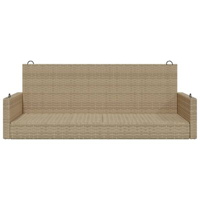 vidaXL Rólubekkur Drapplituð 119x56x48 cm Pólýrattan