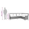 vidaXL L-laga Garðsófi með Sessum Ljósgrár Pólýrattan