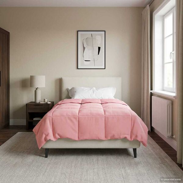 vidaXL Full &aacute;rs d&yacute;na S&iacute;&eth;la&eth; Bleikur 140 x 220 cm M&iacute;kr&oacute;f&iacute;ber