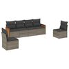 vidaXL 6 -Hluta Gar&eth;s&oacute;fasett me&eth; Sessum Gr&aacute;tt P&oacute;l&yacute;rattan