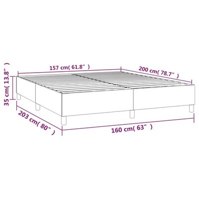 vidaXL Rúmgrind Bleik 160x200 cm Flauel