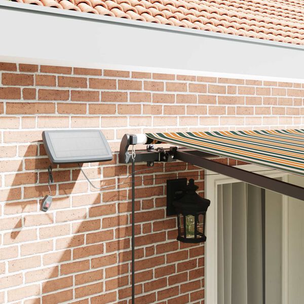 vidaXL H&aelig;gt a&eth; draga saman skyggni Gr&aelig;nn og gulur 400 &times;300 cm d&uacute;kur