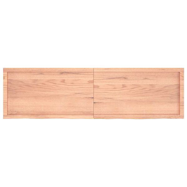 vidaXL Bor&eth;plata Lj&oacute;sbr&uacute;n 180x50x(2-6) cm Me&eth;h&ouml;ndlu&eth; Gegnheil Eik