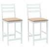 vidaXL Matsalst&oacute;lar 2 pcs Hv&iacute;tt 40 x 47,5 x 99,5 cm Solid Gummi Wood