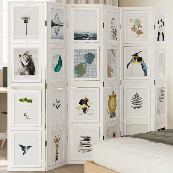 vidaXL Skilr&uacute;m 6 &THORN;il Hv&iacute;tur Gegnheill Paulowniavi&eth;ur