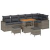 vidaXL Gar&eth;s&oacute;fa sett 9 pcs Gr&aacute;r p&oacute;l&yacute;rattan