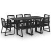 vidaXL 9 Hluta &Uacute;tibor&eth;stofusett PVC Rattan Svart