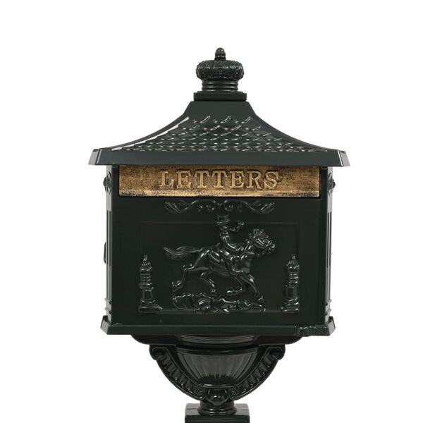 vidaXL Póstkassi á Skrautfæti Ál Gamaldags Ryðfrír Grænn