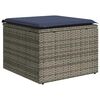 vidaXL Garðborð með sessu Grár 55x55x37 cm Pólýrattan