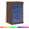 vidaXL Skenkur me&eth; LED Lj&oacute;sum Br&uacute;n Eik 41x37x67 cm
